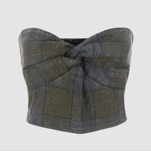 Grey Bow In Heart Corset